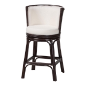 bali & pari Alsip Espresso Rattan Counter Stool with Swivel Seat